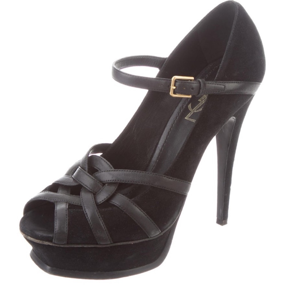 YSL suede tribute pumps